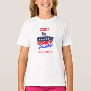 Camiseta Cruzamento de Férias Familiares Personalizar Branc