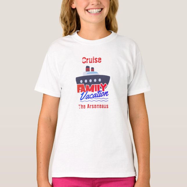 Camiseta Cruzamento de Férias Familiares Personalizar Branc (Frente)