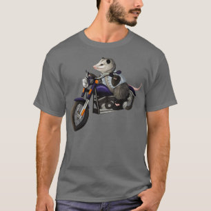 Camiseta Cruzamento de gambá numa motocicleta