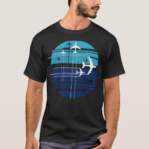 Camiseta Cruzamento Geométrico de Aviões no Céu