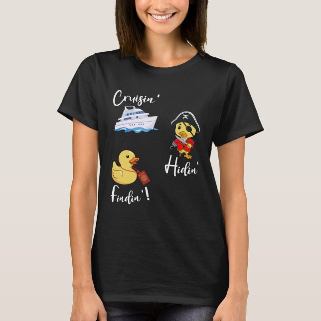 Camiseta Cruzamento Ocultando Locação de Passaporte de Pato (Frente)