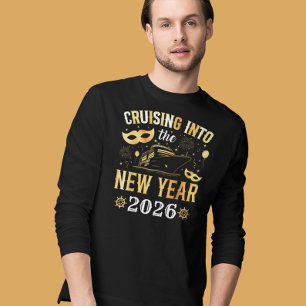 Camiseta Cruzamento para o navio Dourado ano novo