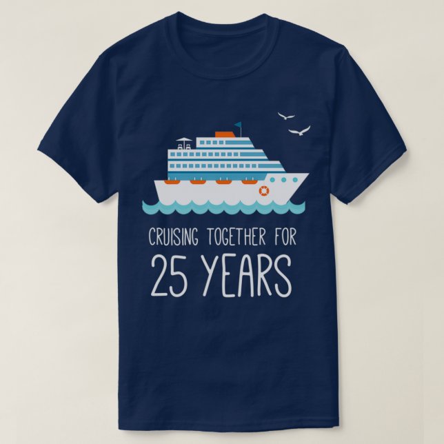 Camiseta Cruzamento Por 25 Anos De Aniversário De Casamento (Frente do Design)