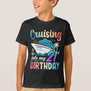 Camiseta Cruzando Em Meu Nascimento aniversário de 21 anos 