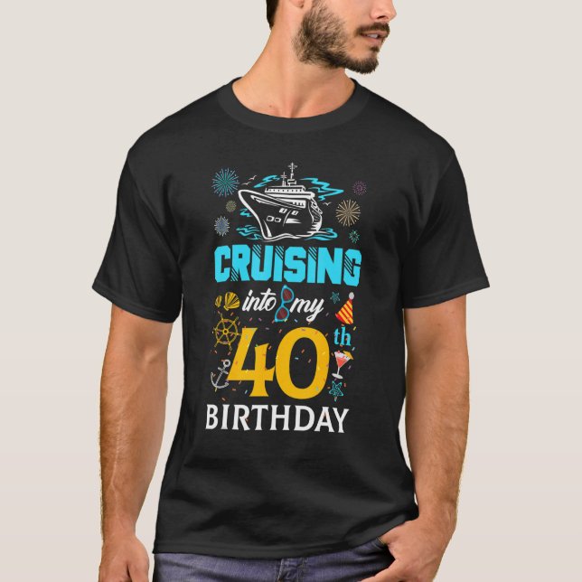 Camiseta Cruzando Na Minha Esquadra De Aniversário De 40 An (Frente)