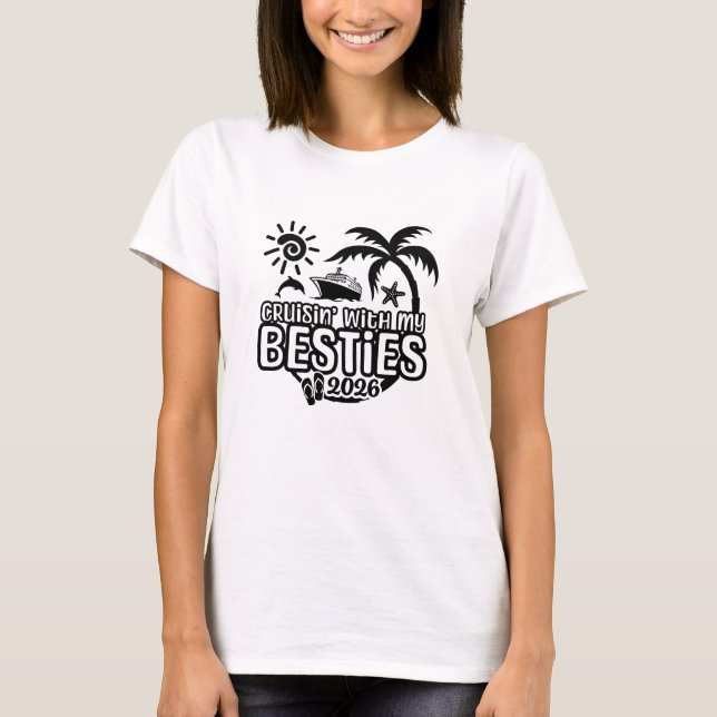 Camiseta Cruzeiro das Melhores Amigas de 2026 com navio de  (Frente)