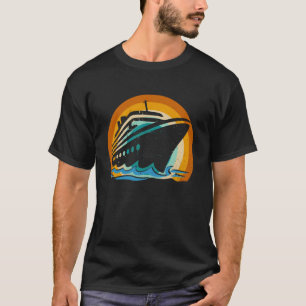 Camiseta Cruzeiro de Férias de Verão Pôr do Sol Retrô para