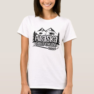 Camiseta Cruzeiro de Meninas no Alasca, férias, 2025, Viage