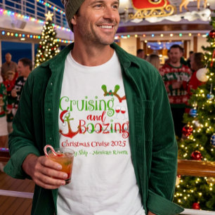 Camiseta Cruzeiro de Natal e Beberrões Engraçado