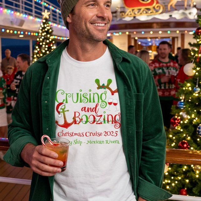 Camiseta Cruzeiro de Natal e Beberrões Engraçado (Criador carregado)