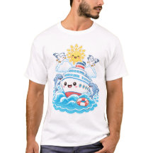 Cruzeiro de Navio Kawaii Fofo Golfinho Mar Viagem