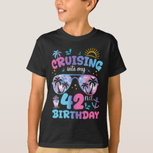 Camiseta Cruzeiro de Tie Dye Chegando ao Meu 42º Aniversári