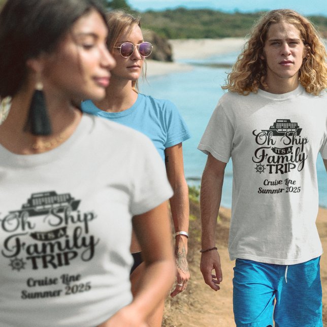 Camiseta Cruzeiro de Viagem de Família em Navio  (Criador carregado)