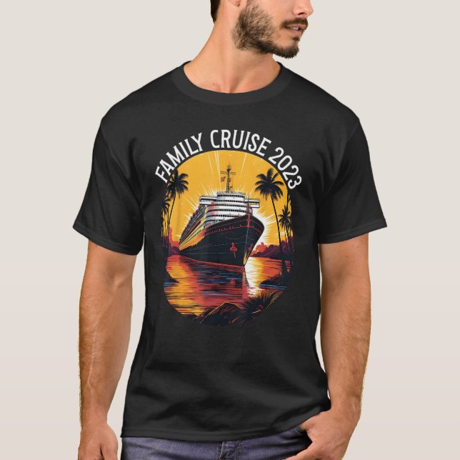 Camiseta Cruzeiro Familiar 2023 Amigos Trip Palm Trees Verã (Frente)