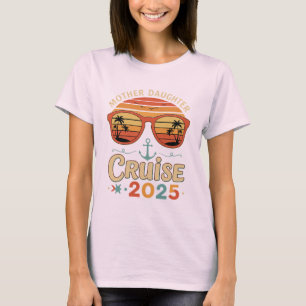 Camiseta Cruzeiro Mãe Filha 2025 Férias Pôr do Sol Retro