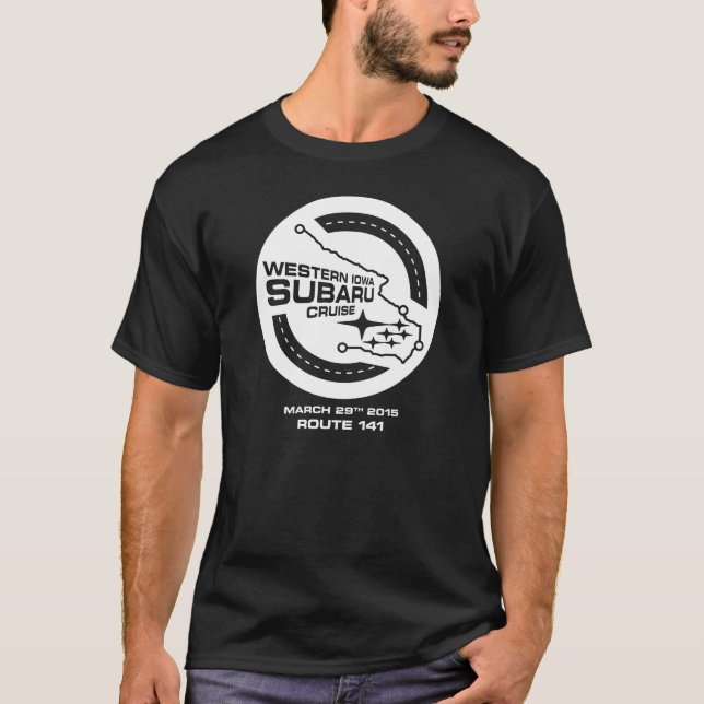 Camiseta Cruzeiro ocidental de Iowa Subaru (escuro) (Frente)