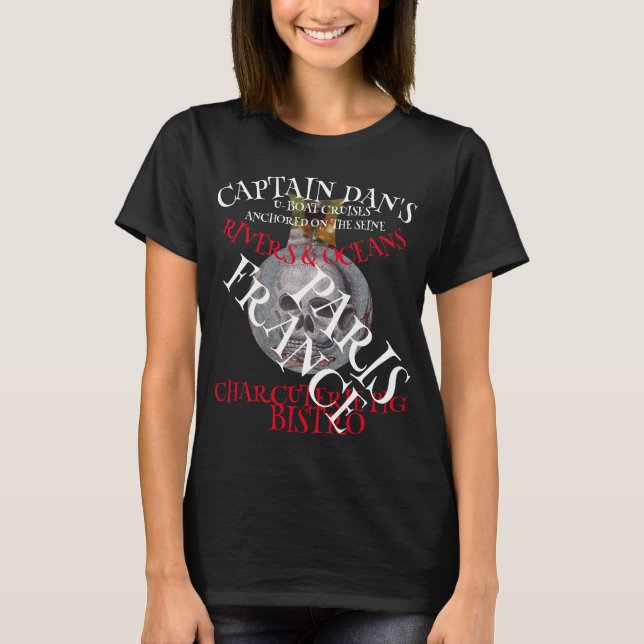 Camiseta Cruzeiros Fluviais Europeus em um U-Boot Paris Fra (Frente)