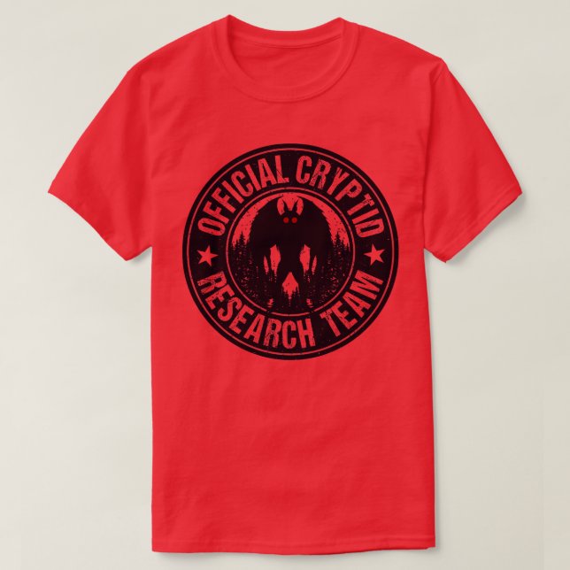 Camiseta Cryptid Research Team Mothman (Frente do Design)