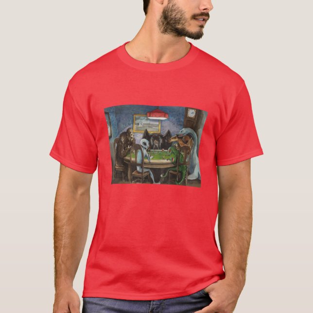 Camiseta Cryptids playing poker boy (Frente)