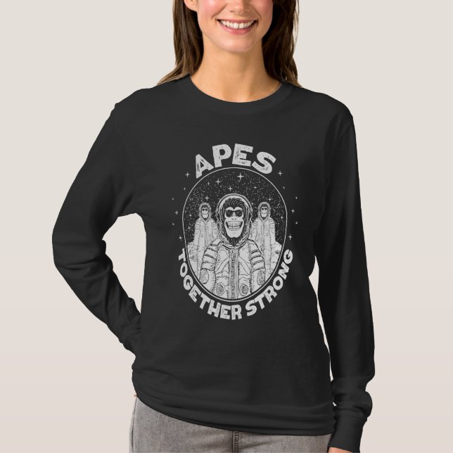 Camiseta Crypto Apes together strong Ape to the moon (Frente)