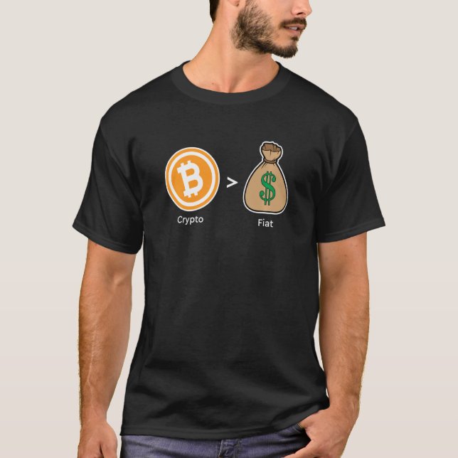 Camiseta Crypto Cryptocurrency Bitmoney Sobre Moeda Fiável (Frente)