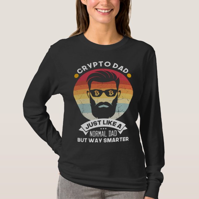 Camiseta Crypto Dad but Smarter Bitcoin Cryptocurrency BTC  (Frente)