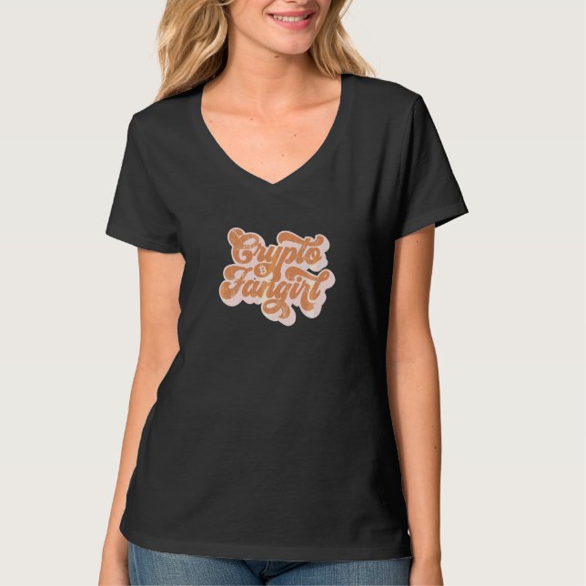 Camiseta Crypto Fangirl Moças de Criptomoeda Que Compram Cr (Frente)
