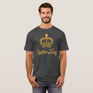 Camiseta Crypto King T-Shirt em carvão e Dourado