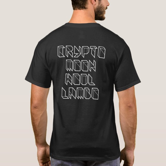Camiseta Crypto Lua Segurar Lambo   Meme de Moeda Crypto (Verso)