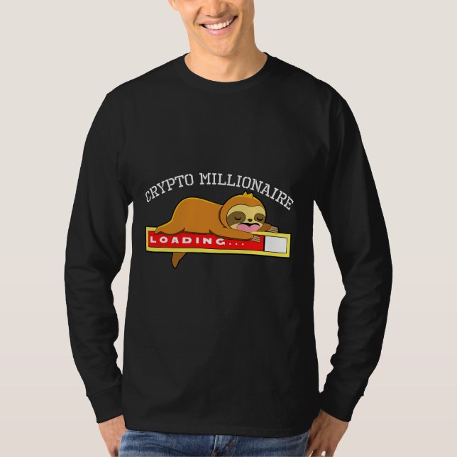 Camiseta Crypto Millionaire Sloth Bitmoney 31 (Frente)