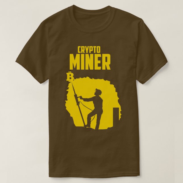 Camiseta Crypto Miner criptografar cadeia de negociação de  (Frente do Design)