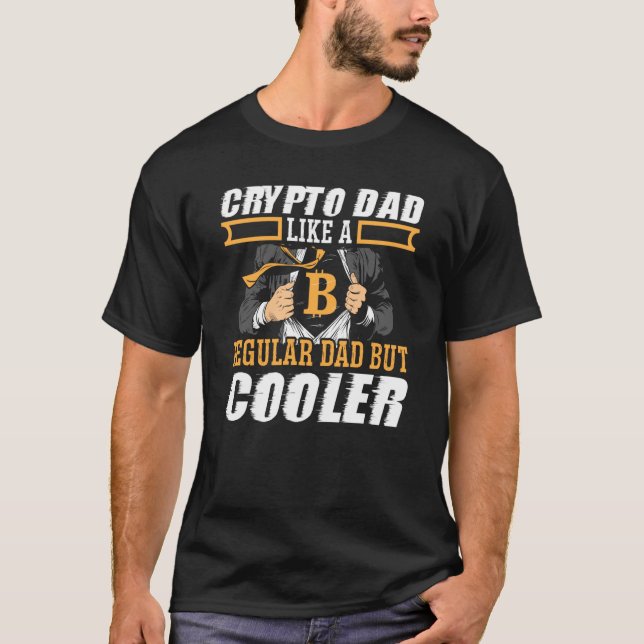 Camiseta Crypto Pai Cryptocurrency Blocchain Trader Best D (Frente)