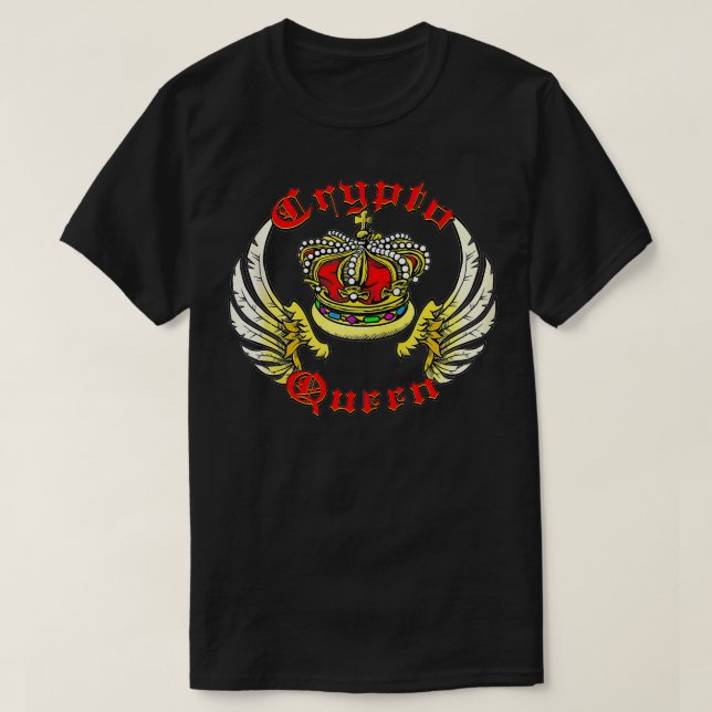 Camiseta Crypto Queen Cryptocurrency Money Block Chain Stoc (Frente do Design)