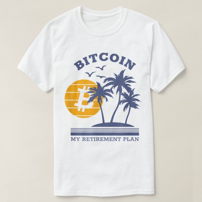 Camiseta Crypto Retirement Plan | Funny Beach Investor (Frente do Design)