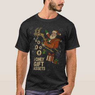 Camiseta Crypto Sleigh Ride™ Papai Noel Lançando Presentes