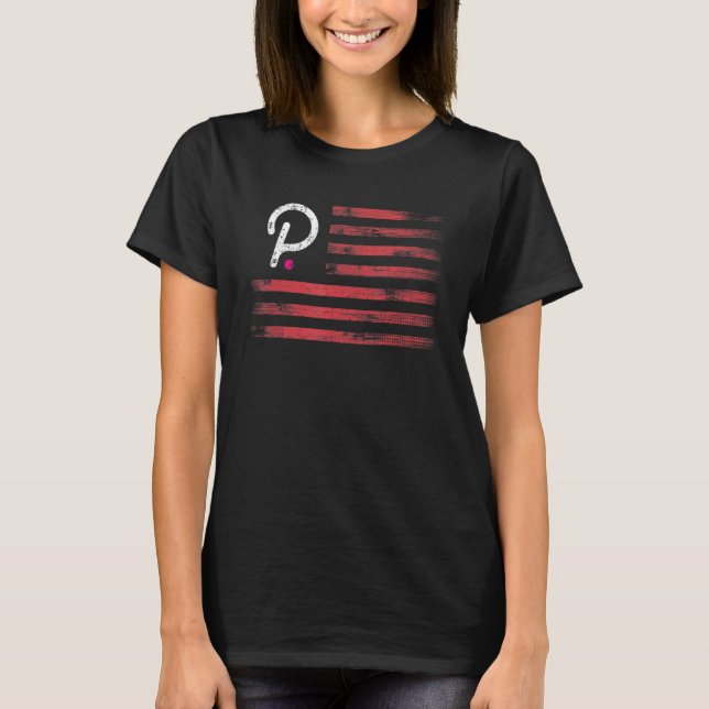 Camiseta Crypto Usa Flag Crypto Polkadot (Frente)