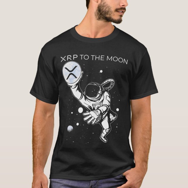 Camiseta Crypto XRP Ripple to the Moon Internet Money coins (Frente)