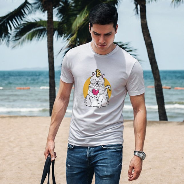 Camiseta Cryptocurrency de Gato Bitmoeda (Criador carregado)