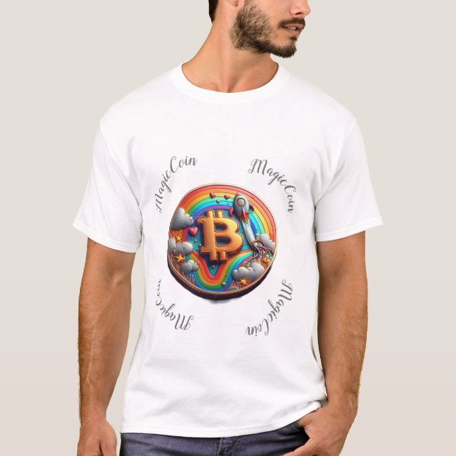 Camiseta Cryptocurrency funny white t-shirt. (Frente)