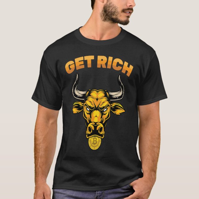 Camiseta Cryptocurrency  Get Rich  Stock Market  Trading  T (Frente)