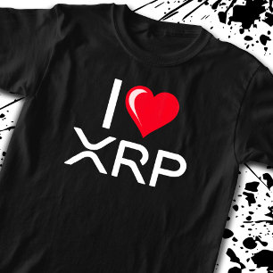 Camiseta Cryptocurrency I Love XRP Crypto Cote Coração