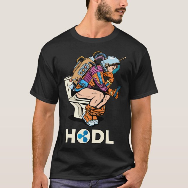 Camiseta Cryptocurrency Talk Ripple XRP HODL Space Man On T (Frente)