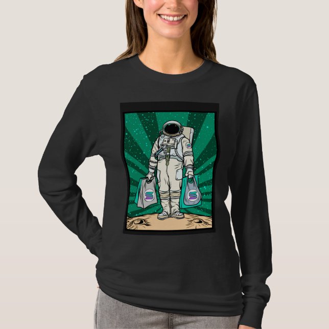 Camiseta Cryptocurrency Talk  To The Moon Solana Space Man  (Frente)