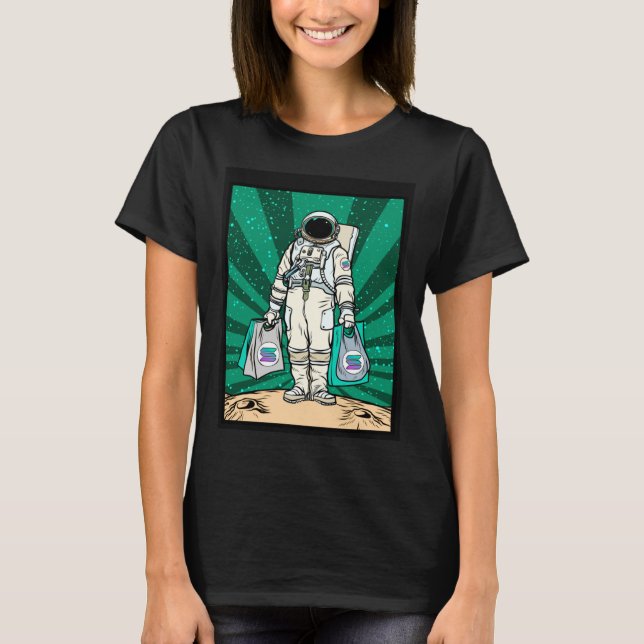 Camiseta Cryptocurrency Talk  To The Moon Solana Space Man  (Frente)