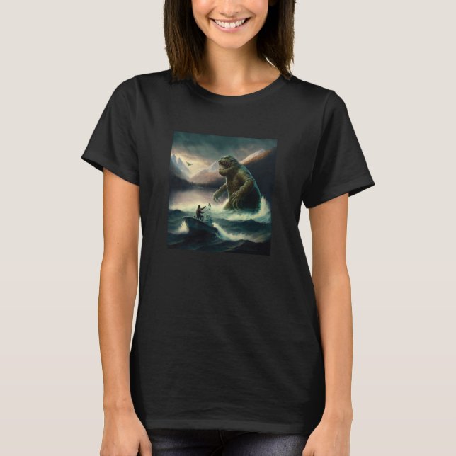 Camiseta Cryptozoologists Cryptid Lake Creature Rising from (Frente)