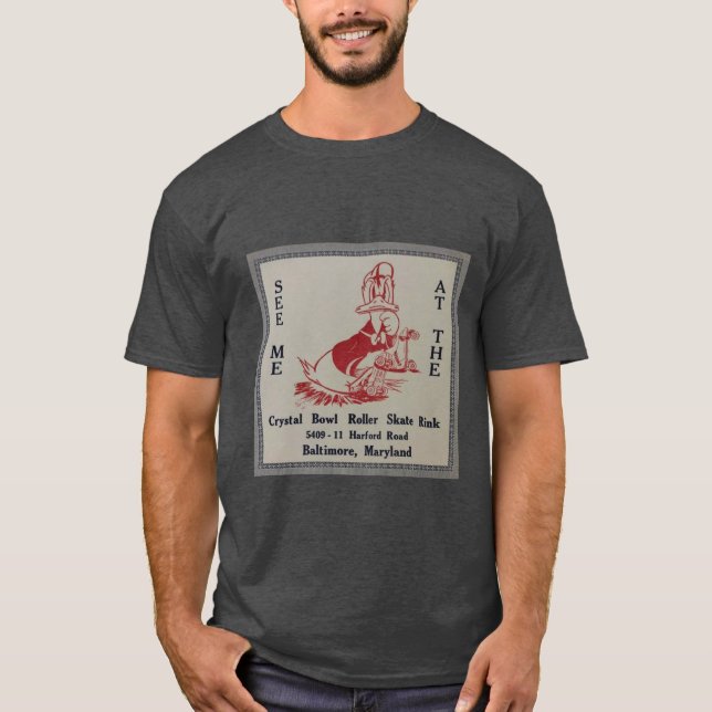 Camiseta Crystal Bowl Roller Skate Rink Baltimore Maryland (Frente)