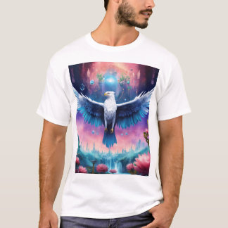 Camiseta Crystal Eagle em Voo - T-Shirt de Resistência e