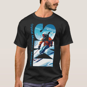 Camiseta Crystal Mountain Michigan Férias de Esqui Fazer Es