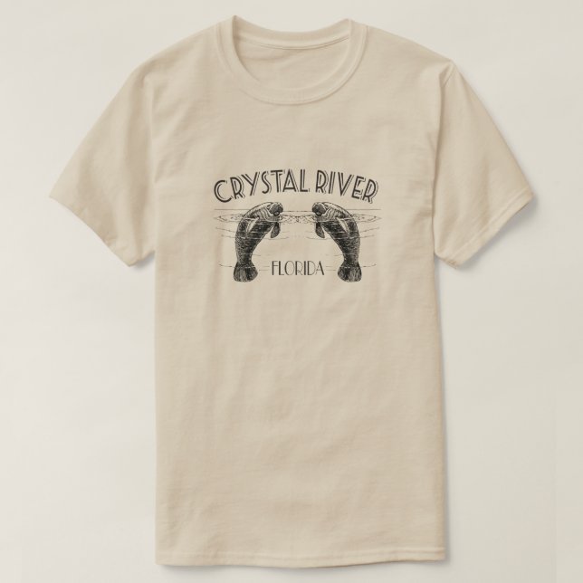 Camiseta Crystal River Florida Manatee (Frente do Design)