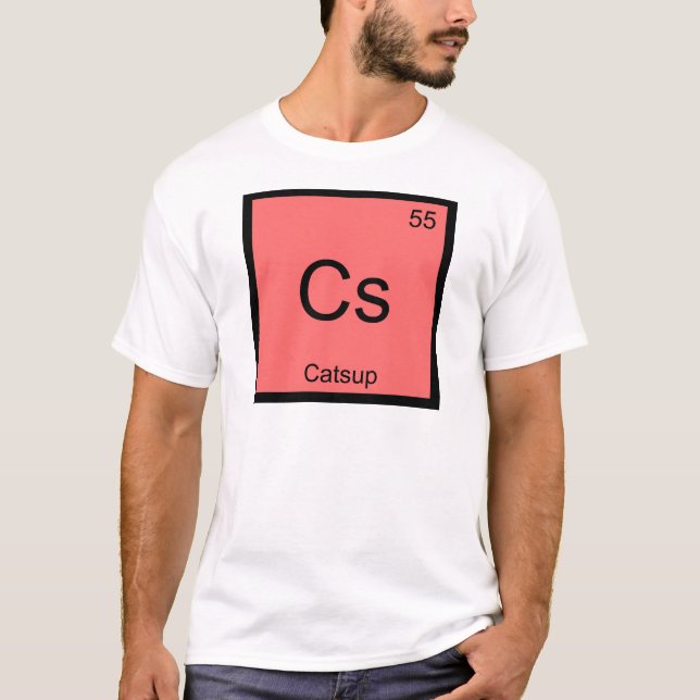 Camiseta Cs - Molho de Tomate Química Símbolo do Elemento C (Frente)